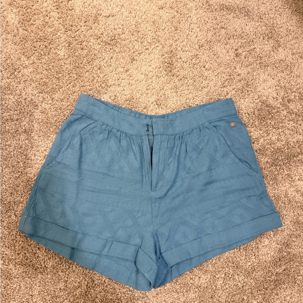 Roxy Teal Textured High-Waist Women's Shorts